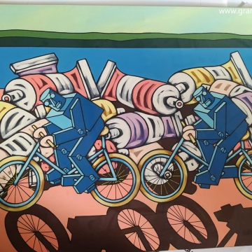 Clonazione di Robots ciclisti e tubetti di colore - Paolo Antonini